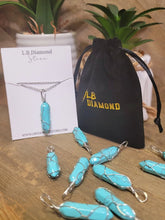 Load image into Gallery viewer, Crystal Necklace Silver Wrapped Turquoise Healing Crystal Point Necklace