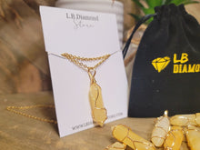Load image into Gallery viewer, Gold tone Citrine Wire wrapped Crystal Necklace