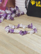 Load image into Gallery viewer, Amethyst & Clear Quartz Healing Bracelet Chip Bracelet Stretch