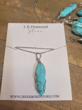 Load image into Gallery viewer, Crystal Necklace Silver Wrapped Turquoise Healing Crystal Point Necklace