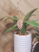 Load image into Gallery viewer, Crystal Necklace Sterling Silver Leaf Fashion Crystal Necklace Gold tone Handmade