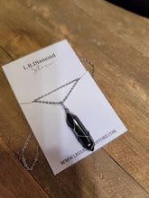 Load image into Gallery viewer, Black Obsidean Point Necklace Wire wrapped Silver