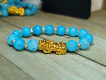 Load image into Gallery viewer, Elegant 10MM Blue Aquamarine Feng Shui Beaded Bracelet – 19 CM,