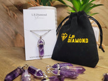 Load image into Gallery viewer, Natural Amethyst Handmade Point Necklace Silver Tone