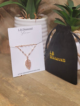 Load image into Gallery viewer, Crystal Necklace Sterling Silver Leaf Fashion Crystal Necklace Gold tone Handmade