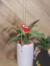 Load image into Gallery viewer, Radiant Elegance: Gold Tone Carnelian Necklace Bag Pouch