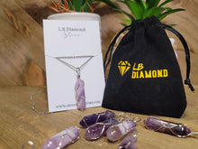Load image into Gallery viewer, Silver tone Amethyst Wire wrapped Crystal Necklace