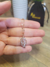 Load image into Gallery viewer, Crystal Necklace Sterling Silver Leaf Fashion Crystal Necklace Gold tone Handmade