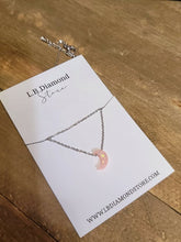 Load image into Gallery viewer, Crystal Necklace Silver tone, Moon Necklace Rose Moon Pink Moon