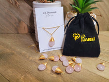 Load image into Gallery viewer, Gold Wire Wrapped Rose Quartz Healing Crystal Necklace