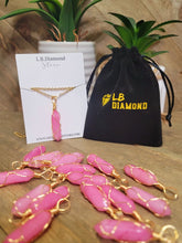 Load image into Gallery viewer, Crystal Necklace Gold Wire Wrapped Rose Topaz Healing Crystal Point Necklace