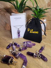 Load image into Gallery viewer, Natural Amethyst Handmade Point Necklace Silver Tone