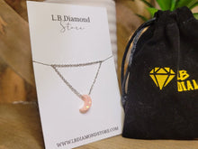 Load image into Gallery viewer, Crystal Necklace Silver tone, Moon Necklace Rose Moon Pink Moon