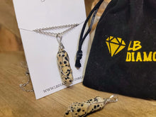 Load image into Gallery viewer, Dalmation Jasper Handmade Point Necklace Silver Tone