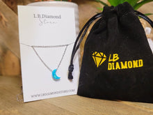 Load image into Gallery viewer, Silver Moon Stone Necklace   Crystal Necklace