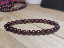 Load image into Gallery viewer, Garnet Crystal Bead Bracelet, Genuine Garnet Gemstone Bracelet 8mm