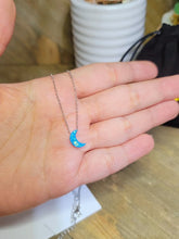 Load image into Gallery viewer, Silver Moon Stone Necklace   Crystal Necklace