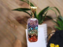Load image into Gallery viewer, 7 Chakras Orgonite Necklace: Daily Necklace Orogonite Orgone necklace