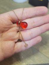 Load image into Gallery viewer, Radiant Elegance: Gold Tone Carnelian Necklace Bag Pouch