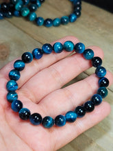 Load image into Gallery viewer, Self confidence Bracelet- Natural Blue Tiger Eye Bracelet Elastic Yoga Gemstones