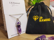 Load image into Gallery viewer, Natural Amethyst Handmade Point Necklace Silver Tone