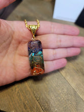 Load image into Gallery viewer, Natural Handmade Crystal Necklace Gold Tone 7 Chakras Healing Choker Orgone