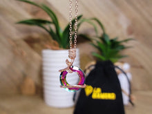 Load image into Gallery viewer, Rose Pendant necklace, Colorful necklace Rose Flower Necklace,