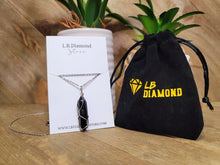 Load image into Gallery viewer, Black Obsidean Point Necklace Wire wrapped Silver