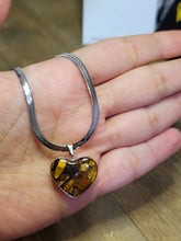 Load image into Gallery viewer, Crystal Necklace Silver Tone Herringbone Choker necklace Tiger's Eye