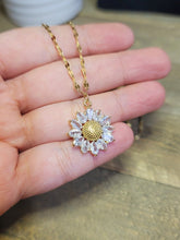 Load image into Gallery viewer, Gorgeous Sunflower Dainty Necklace - gift for her Gold Tone