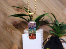 Load image into Gallery viewer, Natural Handmade Crystal Necklace Gold Tone 7 Chakras Healing Choker Orgone