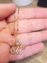 Load image into Gallery viewer, Gorgeous Butterfly Necklace, Charm, Pendant with Crystals on a Dainty Gold