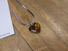 Load image into Gallery viewer, Crystal Necklace Silver Tone Herringbone Choker necklace Tiger's Eye