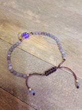 Load image into Gallery viewer, Elegant Amethyst Beaded Bracelet - Adjustable 19 CM with Stunning Lava Options