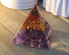 Load image into Gallery viewer, Orgone Pyramid, Amethyst Orgonite Chakra gift