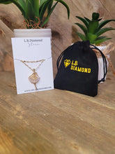 Load image into Gallery viewer, Gorgeous Ballerina Necklace, Flower Charm, Pendant with Crystals on a Dainty Gold