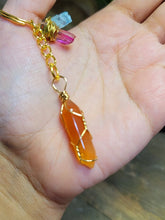 Load image into Gallery viewer, Natural Healing Stone Keychain For Protection, Carnelian