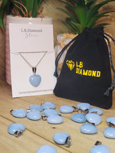 Load image into Gallery viewer, Blue Chalcedony Heart necklace Powerful necklace Healing Energy Necklace