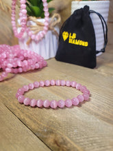 Load image into Gallery viewer, Pink Cats Eye Stone Bracelet Genuine bead bracelet stretch 19 inches, Beautiful gift for her,
