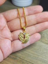 Load image into Gallery viewer, Golden Wing Pendant necklace Trending Necklace , Gold plated charm, Wing necklace