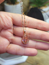 Load image into Gallery viewer, Gorgeous Rose Necklace, Flower Charm, Pendant with Crystals on a Dainty Gold Plated