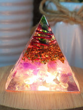Load image into Gallery viewer, Orgone Pyramid, Amethyst Orgonite Chakra gift