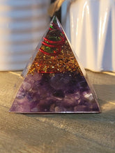 Load image into Gallery viewer, Orgone Pyramid, Amethyst Orgonite Chakra gift