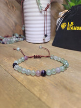 Load image into Gallery viewer, Grade A++ Fluorite Crystal Bead Bracelet 4mm, Genuine Fluorite Adjustable Bracelet