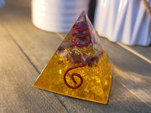 Load image into Gallery viewer, Orgone Pyramid, Citrine & Amethyst Orgonite