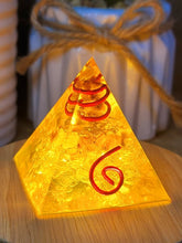 Load image into Gallery viewer, Orgone Pyramid, Citrine & Amethyst Orgonite