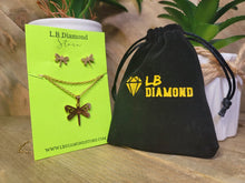 Load image into Gallery viewer, Dragonfly Pendant Necklace & earring set
