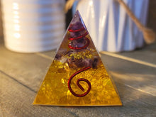 Load image into Gallery viewer, Orgone Pyramid, Citrine & Amethyst Orgonite