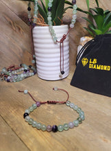 Load image into Gallery viewer, Grade A++ Fluorite Crystal Bead Bracelet 4mm, Genuine Fluorite Adjustable Bracelet
