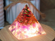 Load image into Gallery viewer, Orgone Pyramid, Amethyst Orgonite Chakra gift